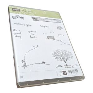 Stampin Up! HAPPY HOME Flying Kite Park Tree Bench‎ Clouds 10 Stamps 140503 NEW